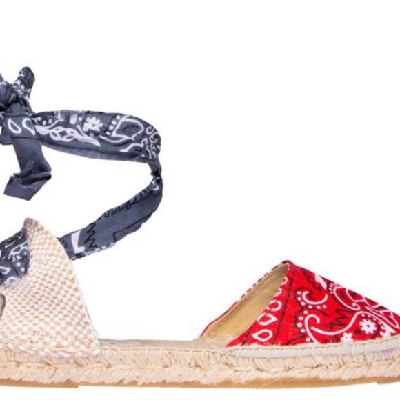 NEW Manebi Espadrille Bandana Flats size 8 - Picture 6 of 9